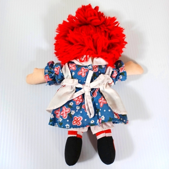 ✓RAGGADY ANN STUFFED DOLL BLUE Floral  DRESS   DOLL used VINTAGE 85 anniversary - Picture 3 of 16